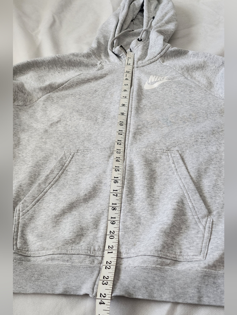 Nike Women Heather Gray Full-Zip Hoodie Size Medium - Picture 5 of 7